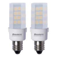 T6 4.5W Dimmable Frost LED Light Bulb with E12 Base, 3000K, 340 Lumens, 2-Pack