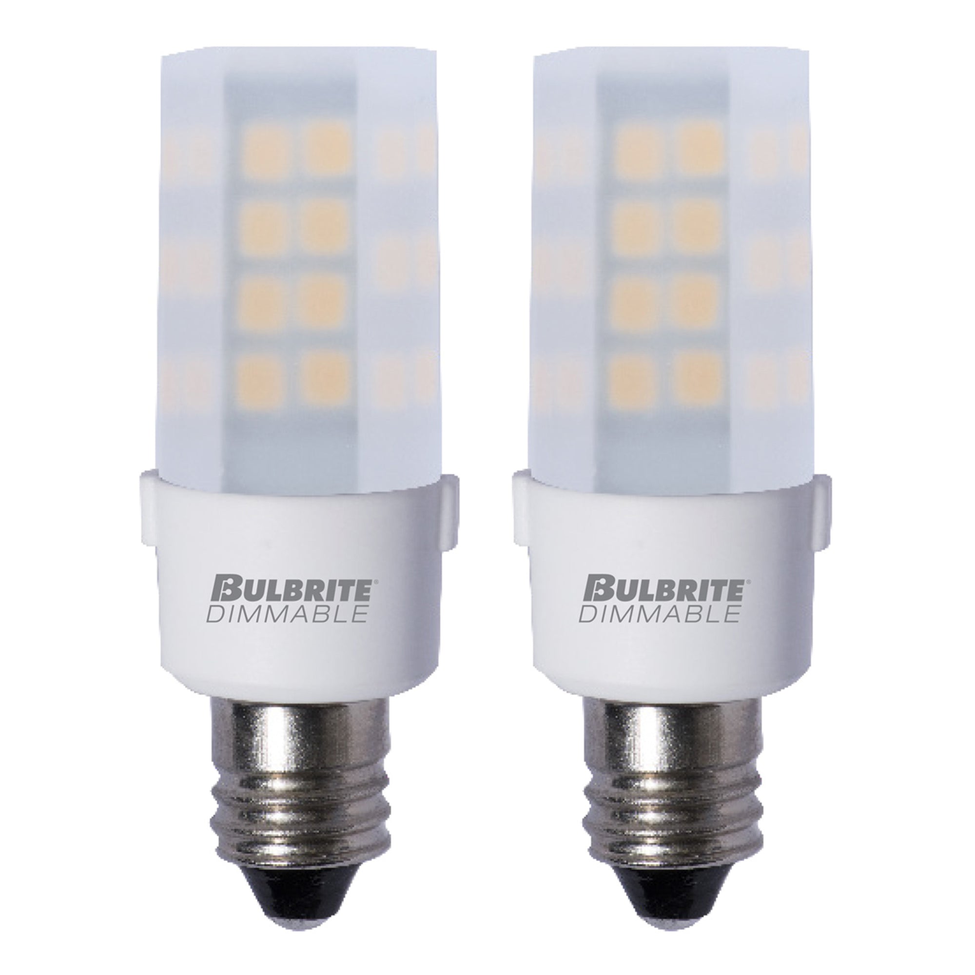 T6 4.5W Dimmable Frost LED Light Bulb with E12 Base, 3000K, 340 Lumens, 2-Pack