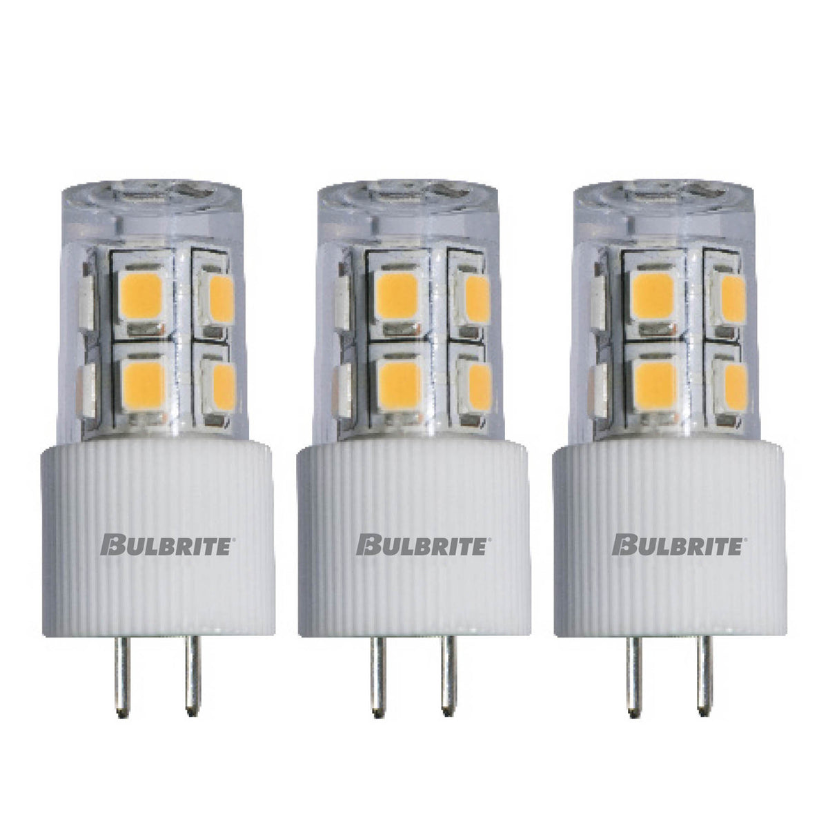 JC 2W Non-Dimmable Clear LED Light Bulb with G4 Base, 2700K, 180 Lumens, 12V, 3-Pack
