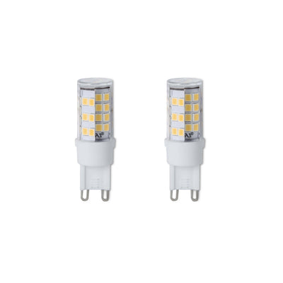 T6 4.5W Dimmable Clear LED Light Bulb with G9 Base, 2700K, 400 Lumens, 2-Pack