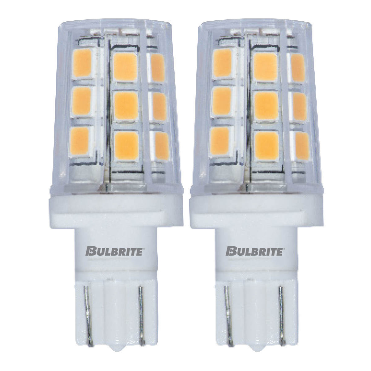 T5 2.5W Non-Dimmable Clear LED Light Bulb with WEDGE Base, 2700K, 230 Lumens, 12V, 2-Pack