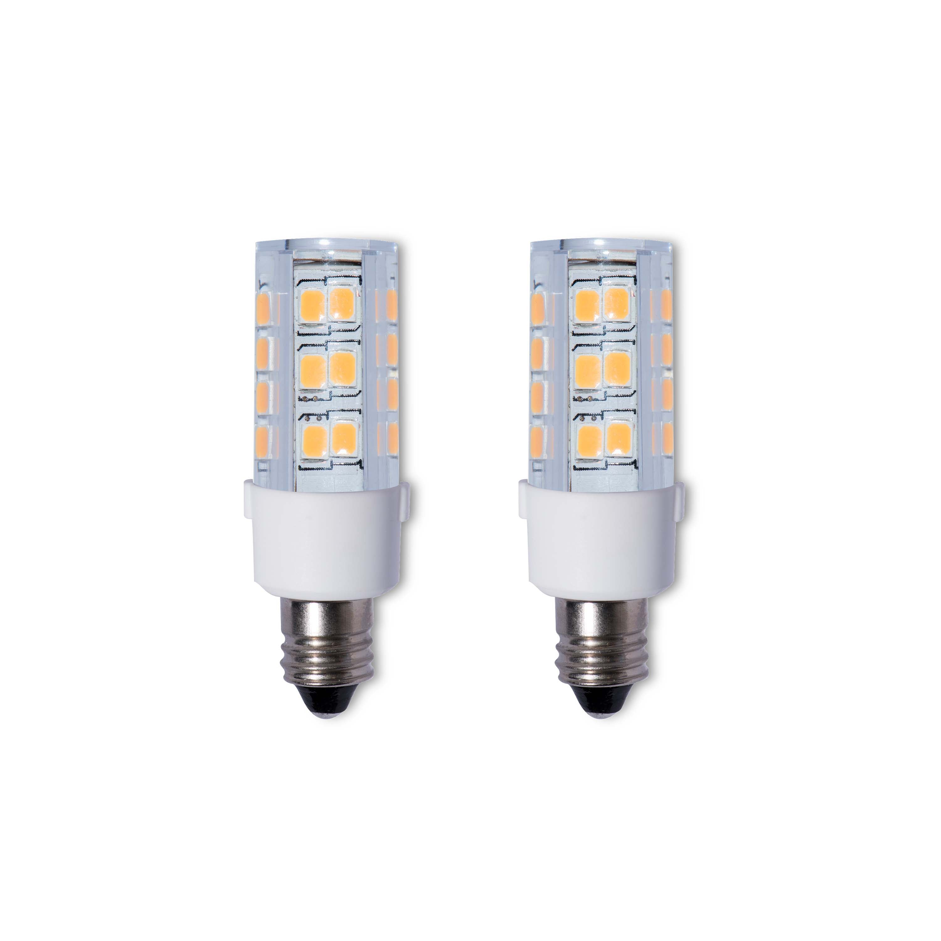 T6 4.5W Dimmable Clear LED Light Bulb with E12 Base, 2700K, 400 Lumens, 2-Pack