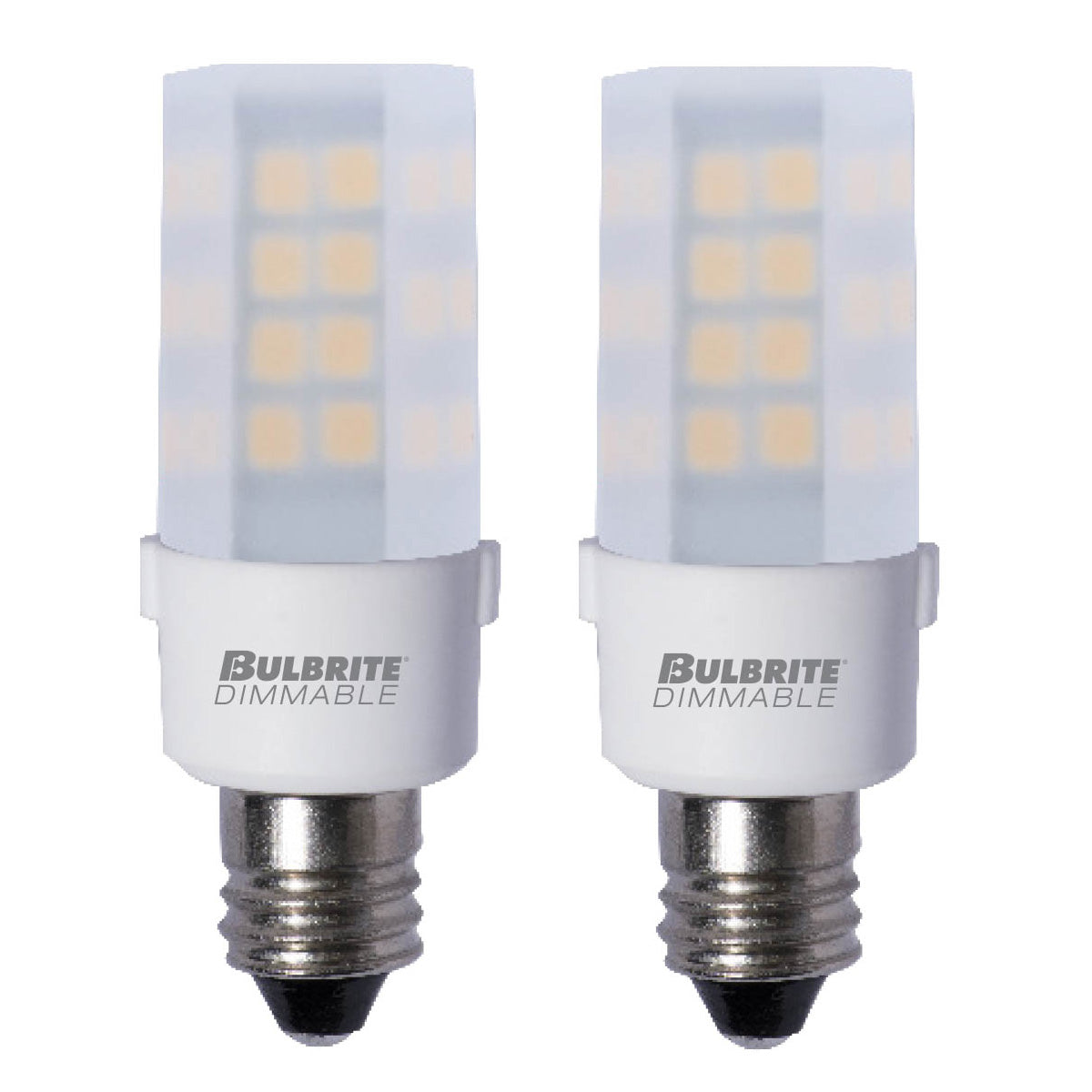 T6 4.5W Dimmable Frost LED Light Bulb with E12 Base, 2700K, 340 Lumens, 2-Pack