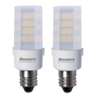 T6 4.5W Dimmable Frost LED Light Bulb with E12 Base, 2700K, 340 Lumens, 2-Pack