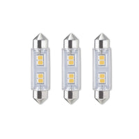 T3 0.8W Non-Dimmable Clear LED Light Bulb with FESTOON Base, 2700K, 55 Lumens, 24V, 3-Pack