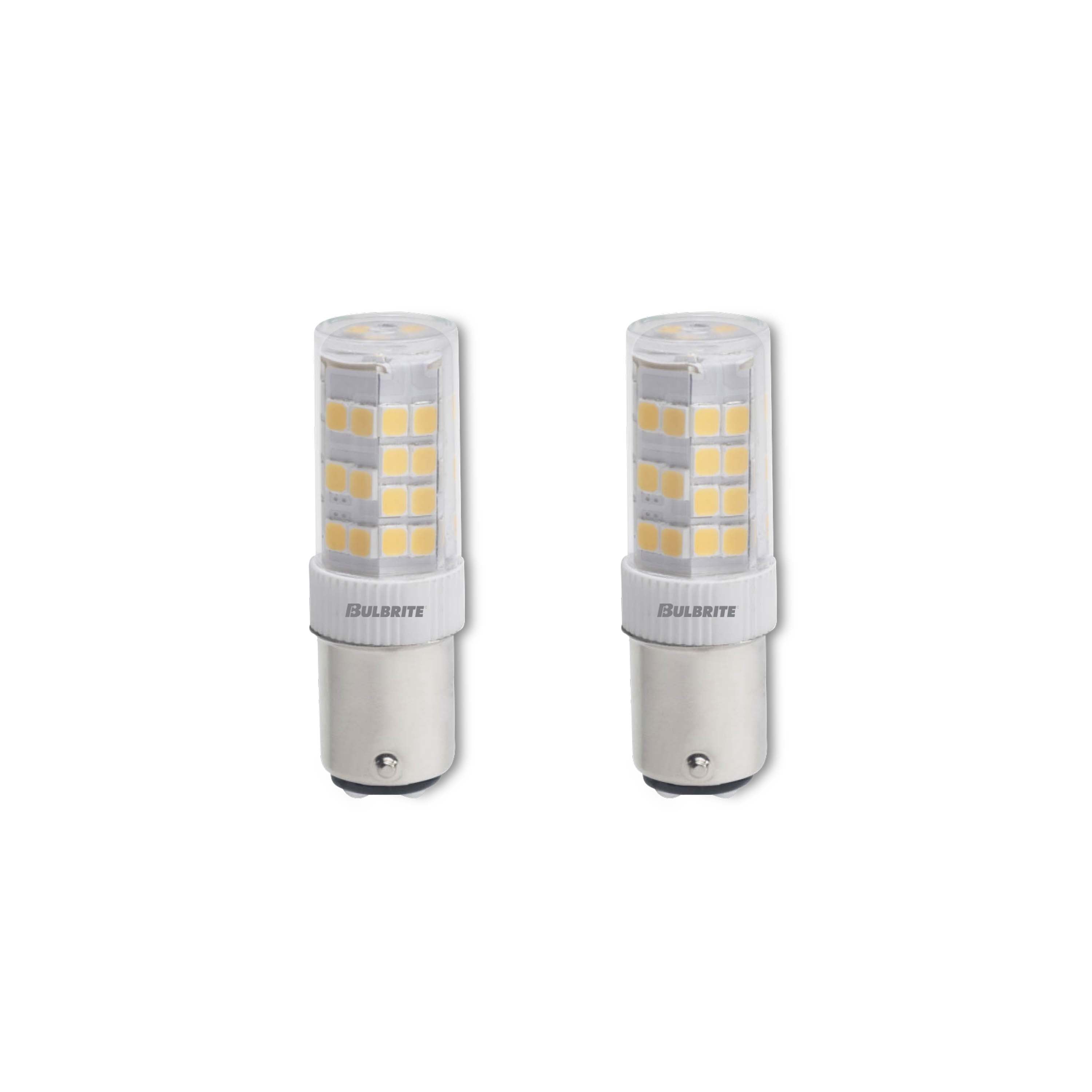 T5 4.5W Dimmable White LED Light Bulb with BA15d Base, 2700K, 400 Lumens, 2-Pack
