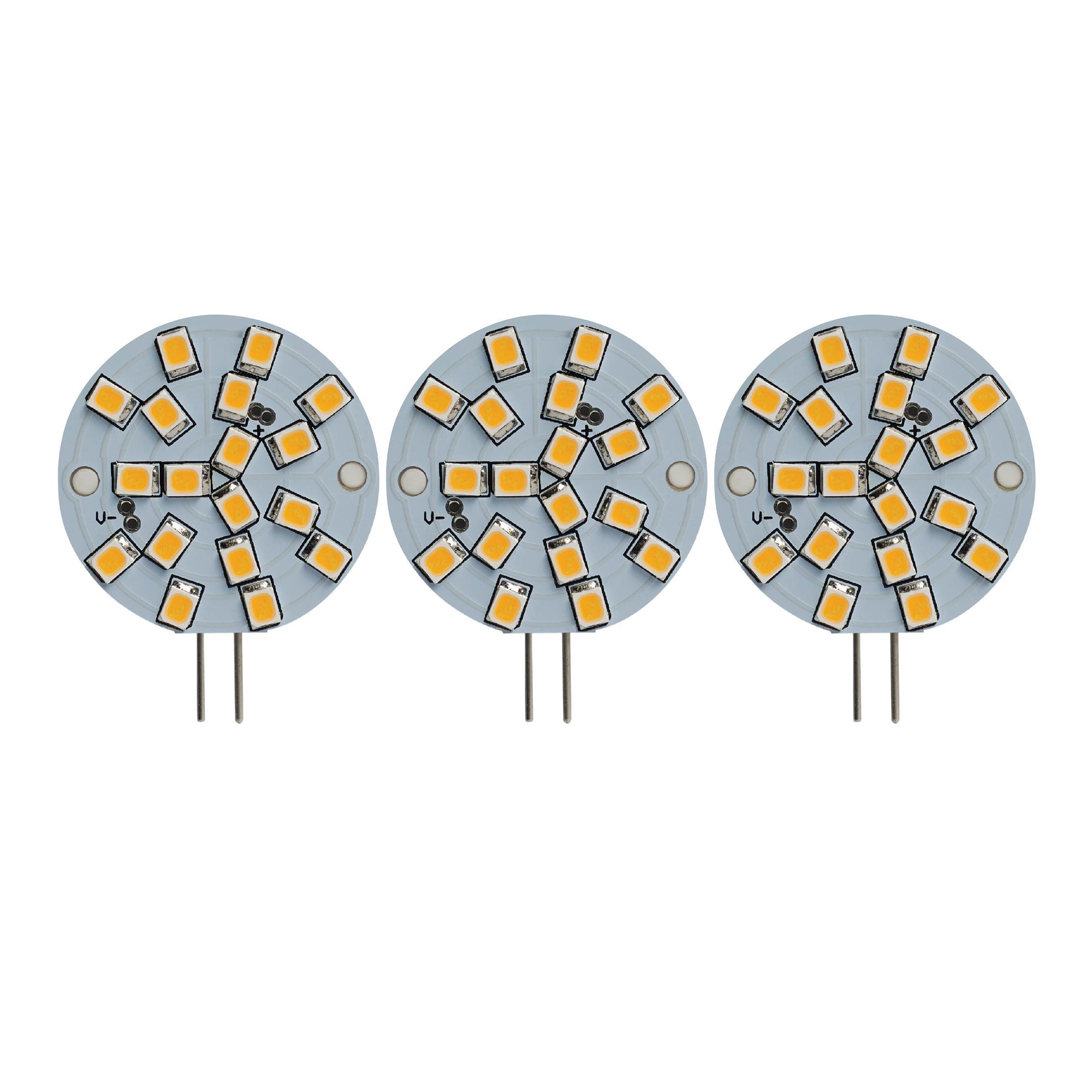 WAFER 2.8W Non-Dimmable LED Light Bulb with G4 Base, 2700K, 280 Lumens, 12V, 3-Pack