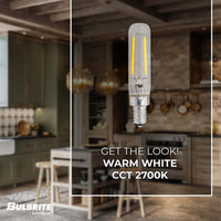 T6 2.5W Dimmable Clear Filament LED Light Bulb with E12 Base, 2700K, 250 Lumens, 6-Pack