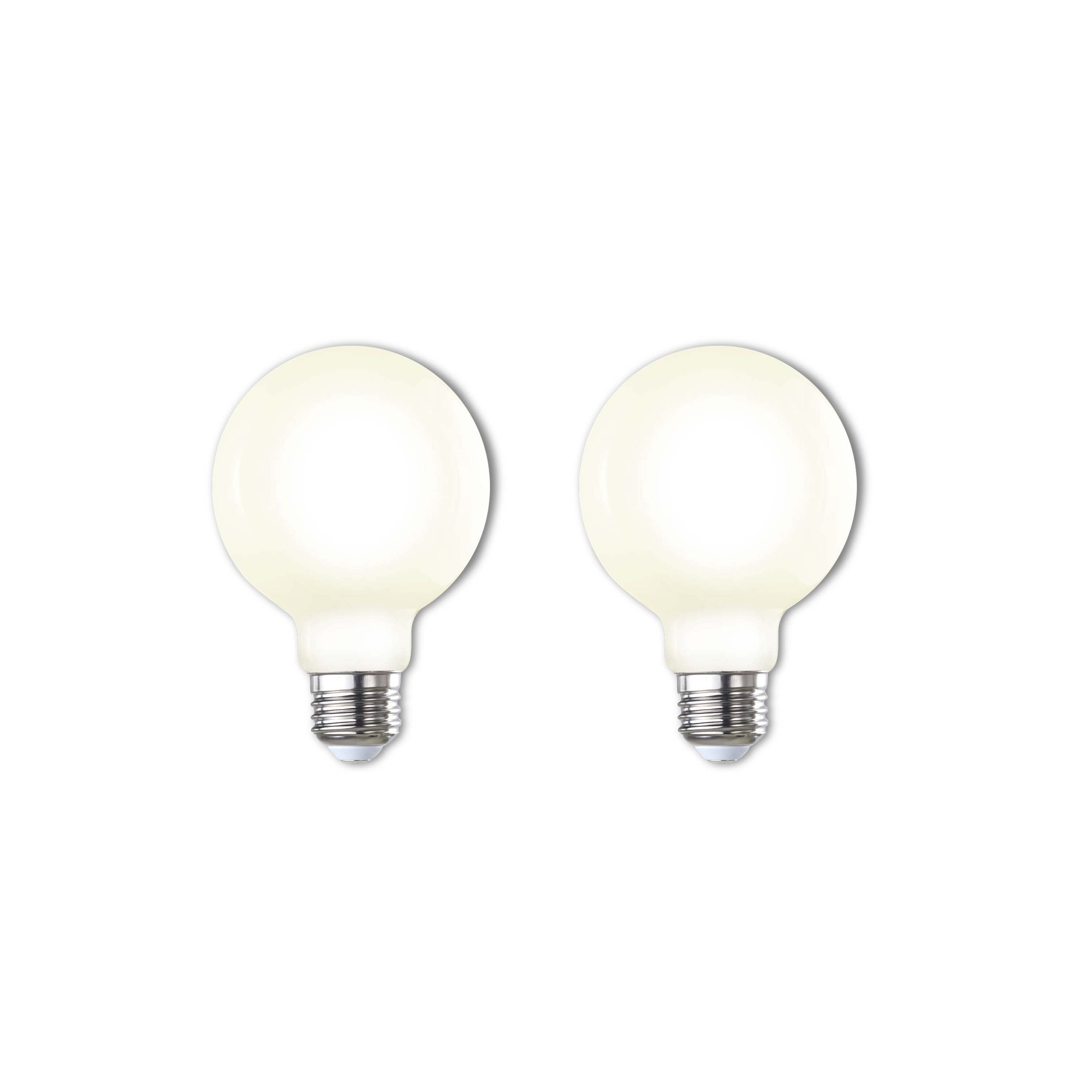 G25 8.5W Dimmable Milky Filament LED Light Bulb with E26 Base, 2700K, 800 Lumens, 2-Pack