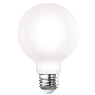 G25 7W Dimmable Milky Filament LED Light Bulb with E26 Base, 2700K, 800 Lumens, 8-Pack