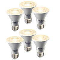 PAR20 6.5W Dimmable LED Light Bulb with E26 Base, 2700K, 500 Lumens, Flood, 6-Pack