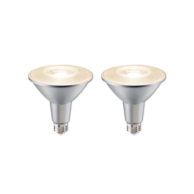 PAR38 15W Dimmable LED Light Bulb with E26 Base, 2700K, 1200 Lumens, Flood, 2-Pack
