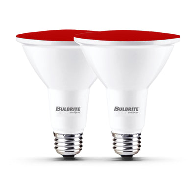 PAR38 15W Dimmable Red LED Light Bulb with E26 Base, Very Wide Flood, 2-Pack