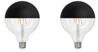 Half Series Designer G40 6W Dimmable Half Black Filament LED Light Bulb with E26 Base, 2700K, 500 Lumens, 4-Pack
