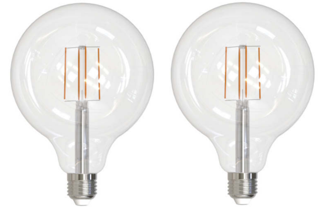 G40 8.5W Dimmable Clear Filament LED Light Bulb with E26 Base, 5000K, 800 Lumens, 2-Pack