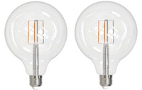 G40 8.5W Dimmable Clear Filament LED Light Bulb with E26 Base, 4000K, 800 Lumens, 2-Pack
