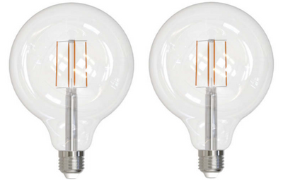 G40 8.5W Dimmable Clear Filament LED Light Bulb with E26 Base, 4000K, 800 Lumens, 2-Pack