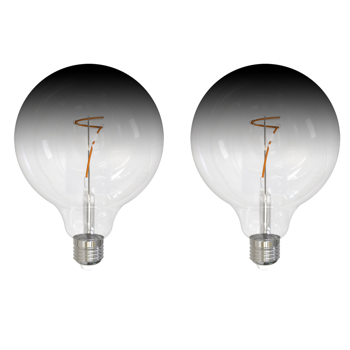 G40 4.5W Dimmable Clear/Smoke Filament LED Light Bulb with E26 Base, 3000K, 200 Lumens, 2-Pack