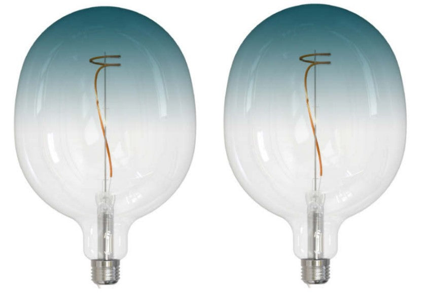 C53 4.5W Dimmable Blue Filament LED Light Bulb with E26 Base, 3000K, 200 Lumens, 2-Pack