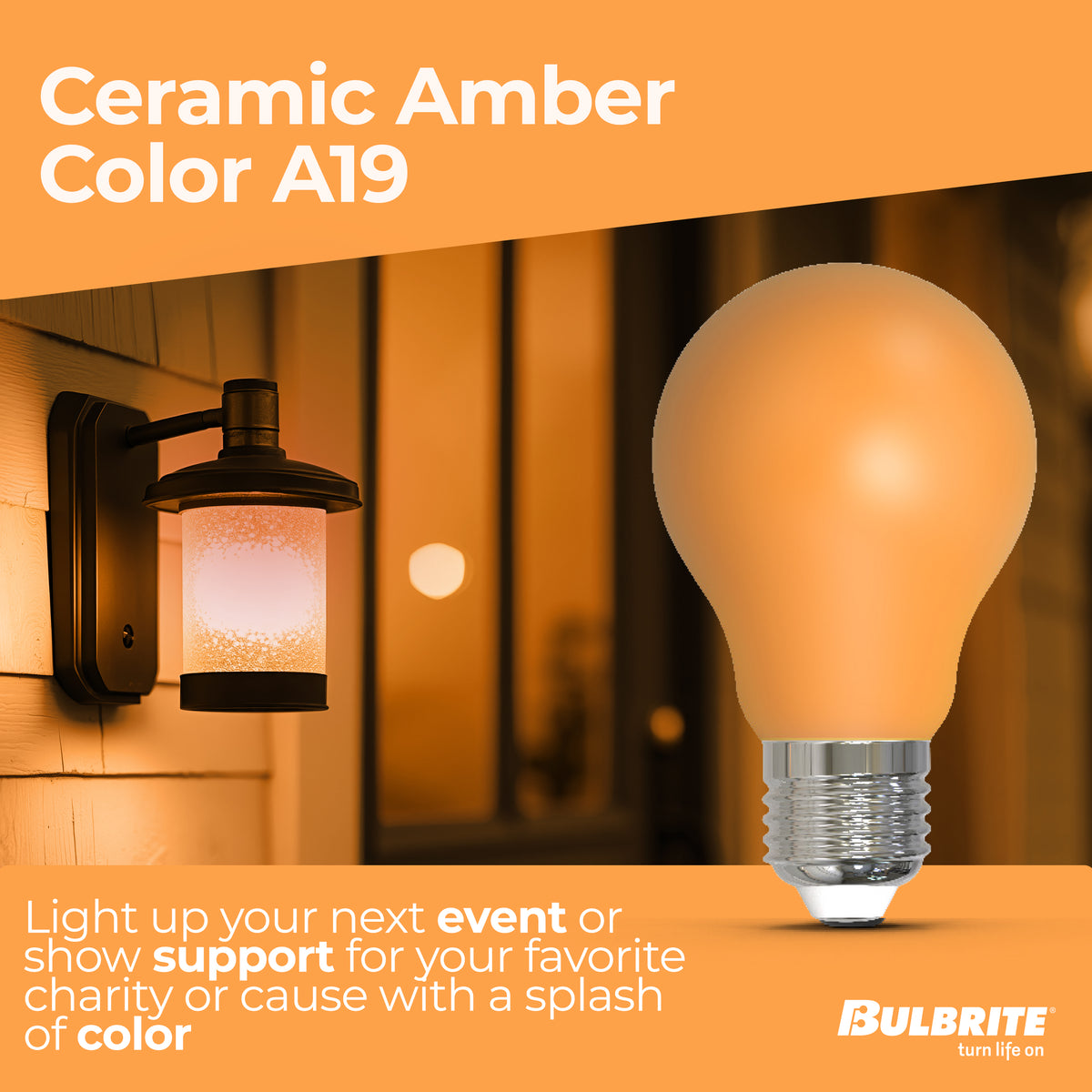 A19 4.5W Dimmable Ceramic Anver Filament LED Light Bulb with E26 Base, 10-Pack