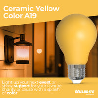A19 4.5W Dimmable Yellow Filament LED Light Bulb with E26 Base, 10-Pack