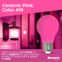 A19 4.5W Dimmable Pink Filament LED Light Bulb with E26 Base, 10-Pack