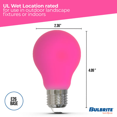 A19 4.5W Dimmable Pink Filament LED Light Bulb with E26 Base, 10-Pack