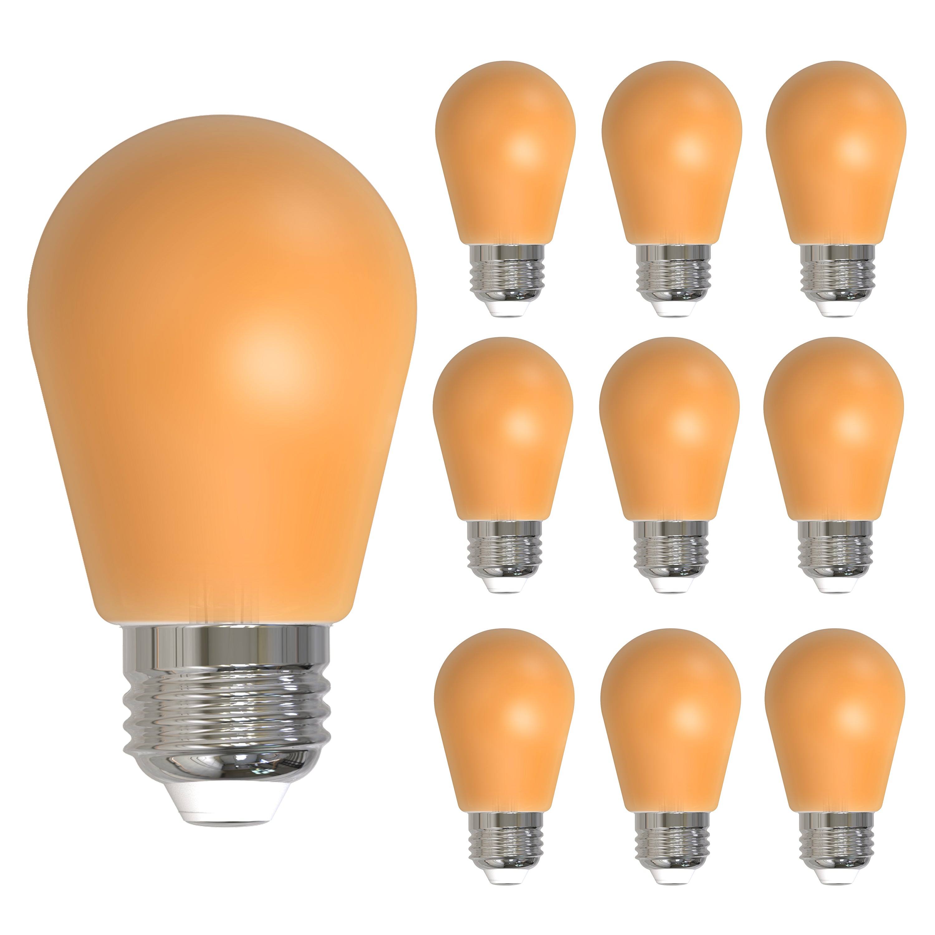 S14 2.5W Dimmable Ceramic Anver Filament LED Light Bulb with E26 Base, 10-Pack