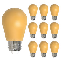 S14 2.5W Dimmable Yellow Filament LED Light Bulb with E26 Base, 10-Pack