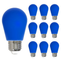 S14 2.5W Dimmable Blue Filament LED Light Bulb with E26 Base, 10-Pack