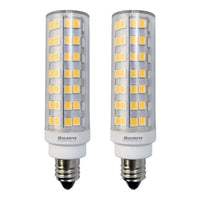 T6 6.5W Dimmable Clear LED Light Bulb with E11 Base, 3000K, 700 Lumens, 2-Pack