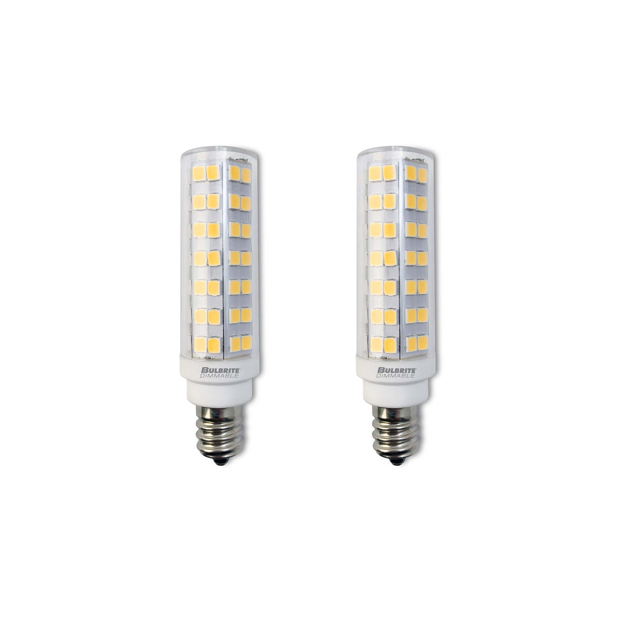 T6 6.5W Dimmable Clear LED Light Bulb with E12 Base, 3000K, 700 Lumens, 2-Pack