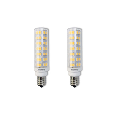 T6 6.5W Dimmable Clear LED Light Bulb with E12 Base, 3000K, 700 Lumens, 2-Pack