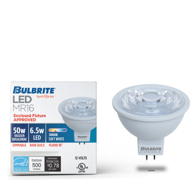 MR16 Dimmable White Filament LED Light Bulb with GU5.3 Base, 2700K, 500 Lumens, 2-Pack