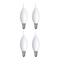 CA10 4.5W Dimmable Milky Filament LED Light Bulb with E12 Base, 3000K, 400 Lumens, 4-Pack