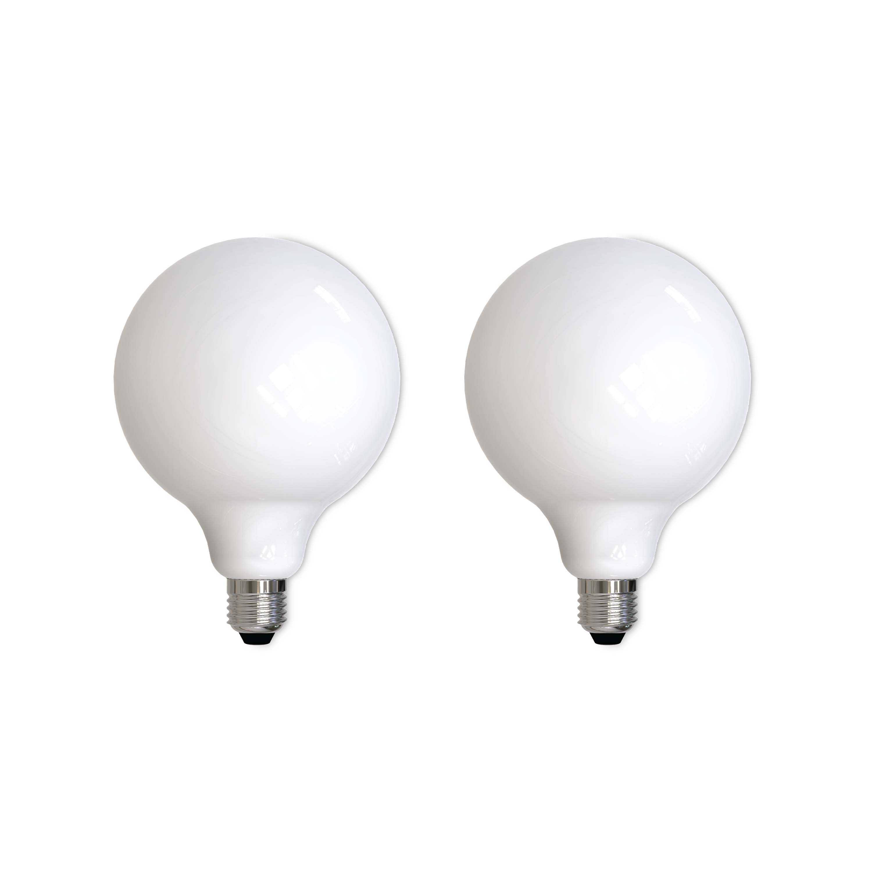 G40 8.5W Dimmable Milky Filament LED Light Bulb with E26 Base, 3000K, 800 Lumens, 2-Pack