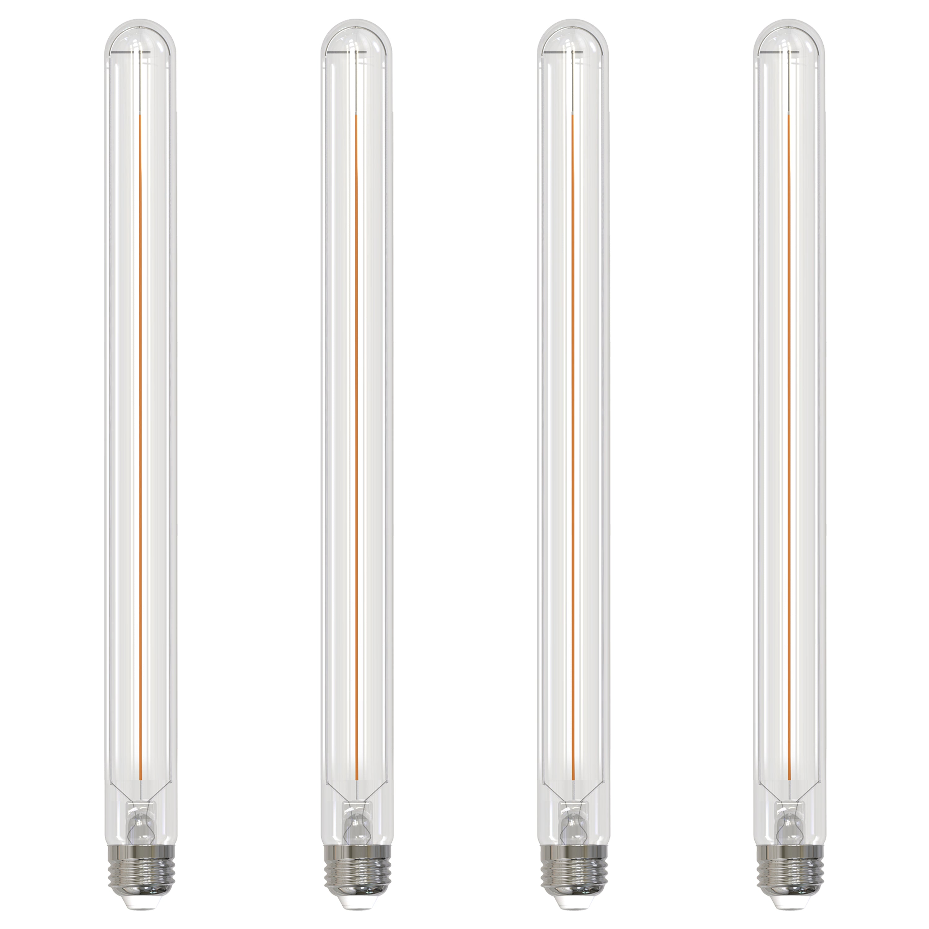 T9L 5W Dimmable Clear Filament LED Light Bulb with E26 Base, 3000K, 400 Lumens, 4-Pack