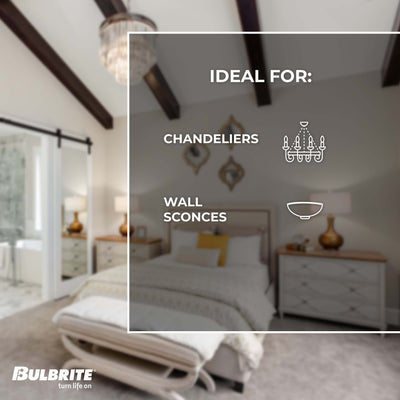 T8 4.5W Dimmable Clear Filament LED Light Bulb with E12 Base, 3000K, 450 Lumens, 3-Pack