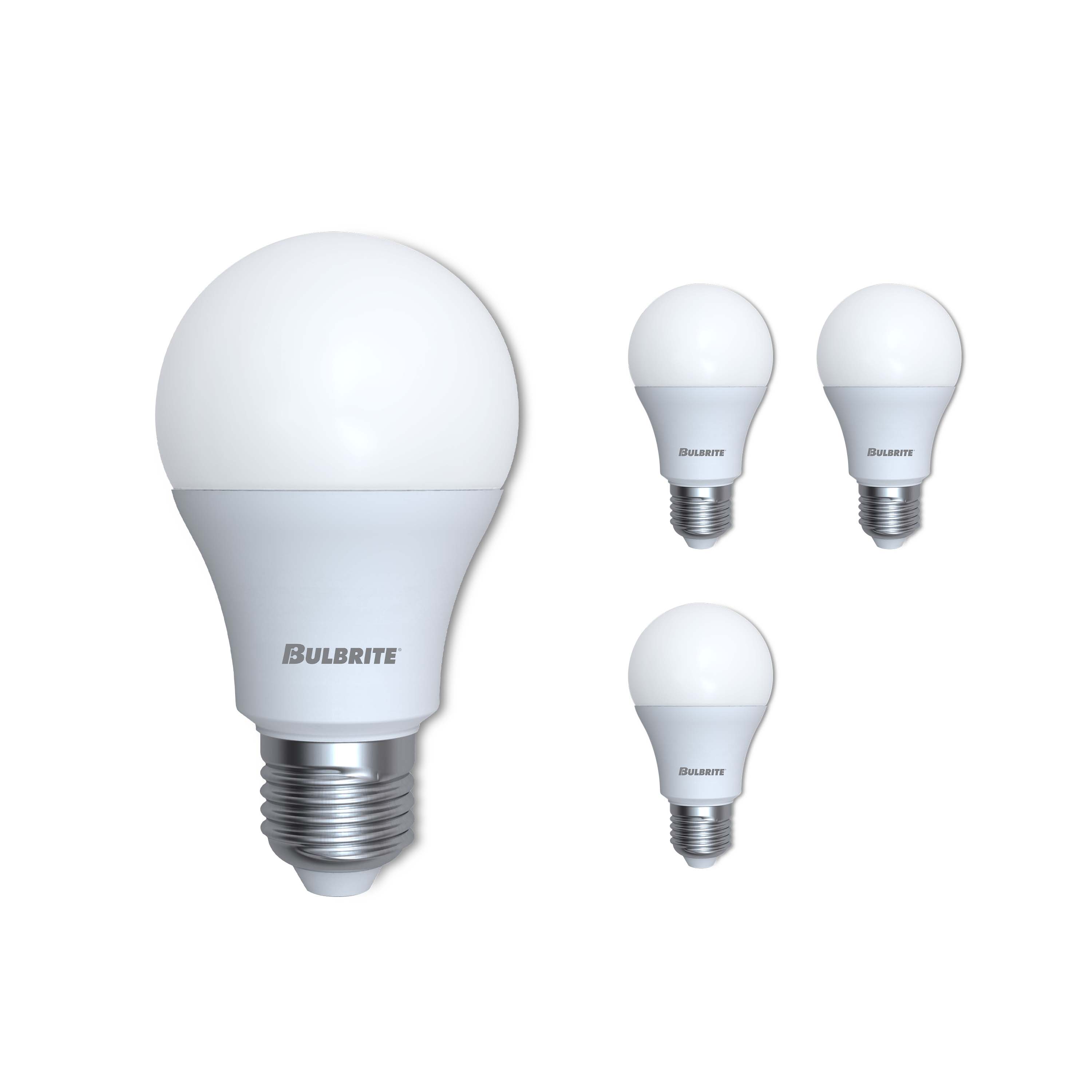 A19 9W Non-Dimmable Frost LED Light Bulb with E26 Base, 3000K, 800 Lumens, 4-Pack