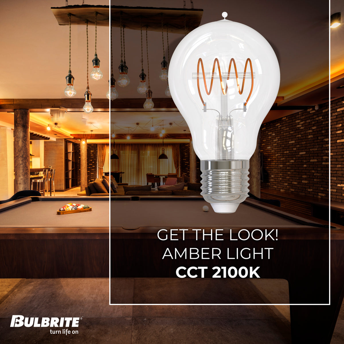 A19 4.5W Dimmable Clear Filament LED Light Bulb with E26 Base, 2100K, 350 Lumens, 4-Pack