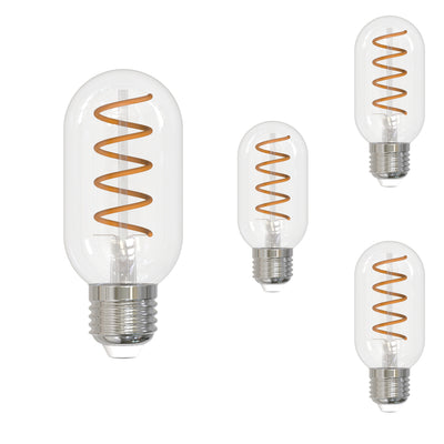 T14 4.5W Dimmable Clear Filament LED Light Bulb with E26 Base, 2100K, 350 Lumens, 4-Pack