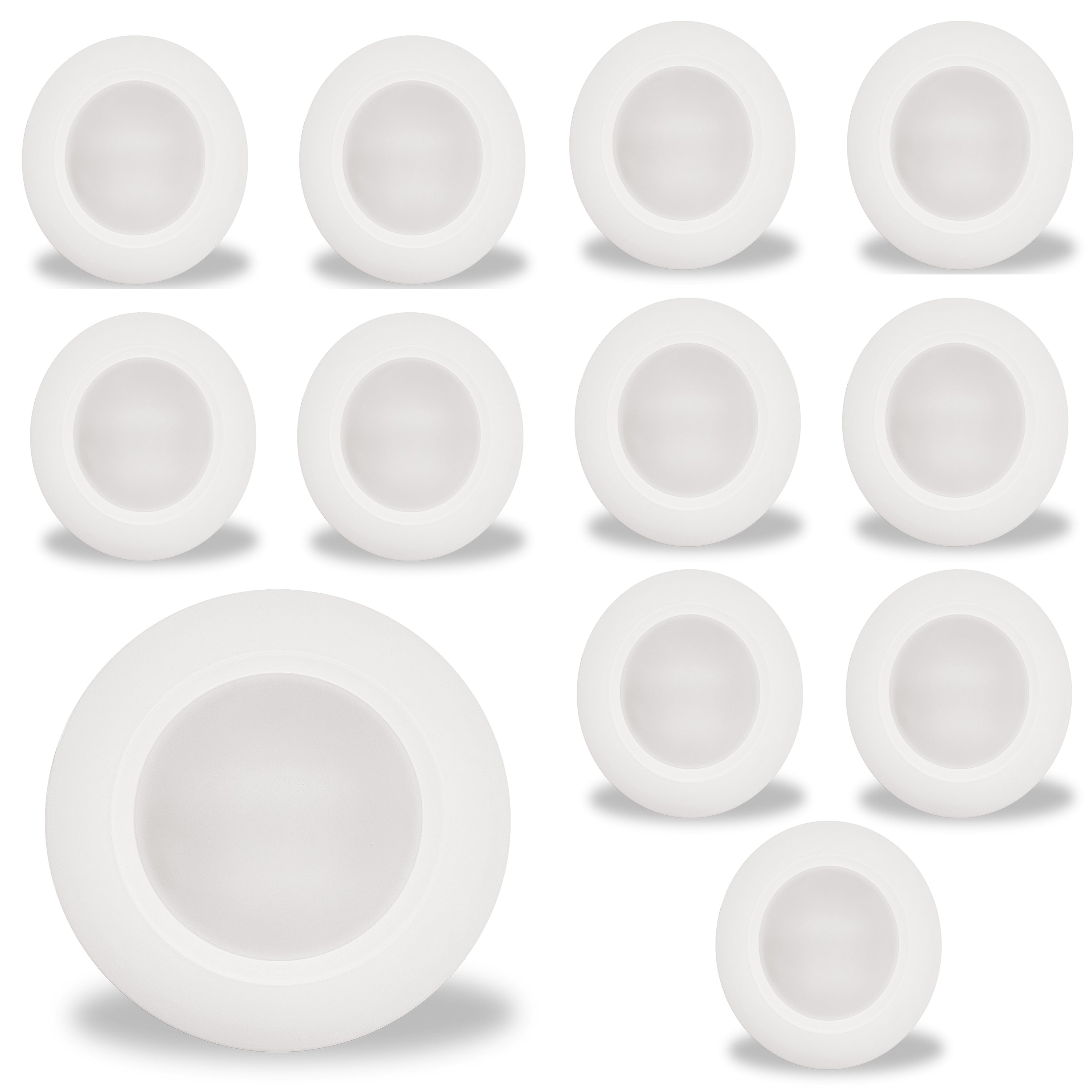 7-inch White 14W Dimmable LED Disc Downlight, 3000K, 1100 Lumens, 12-Pack
