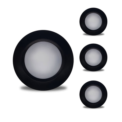 7-inch Black 14W Dimmable LED Disc Downlight, 3000K, 1100 Lumens, 4-Pack