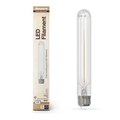 T9 7.5‘’ 3W Dimmable Clear LED Light Bulb with E26 Base, 3000K, 250 Lumens, 3-Pack