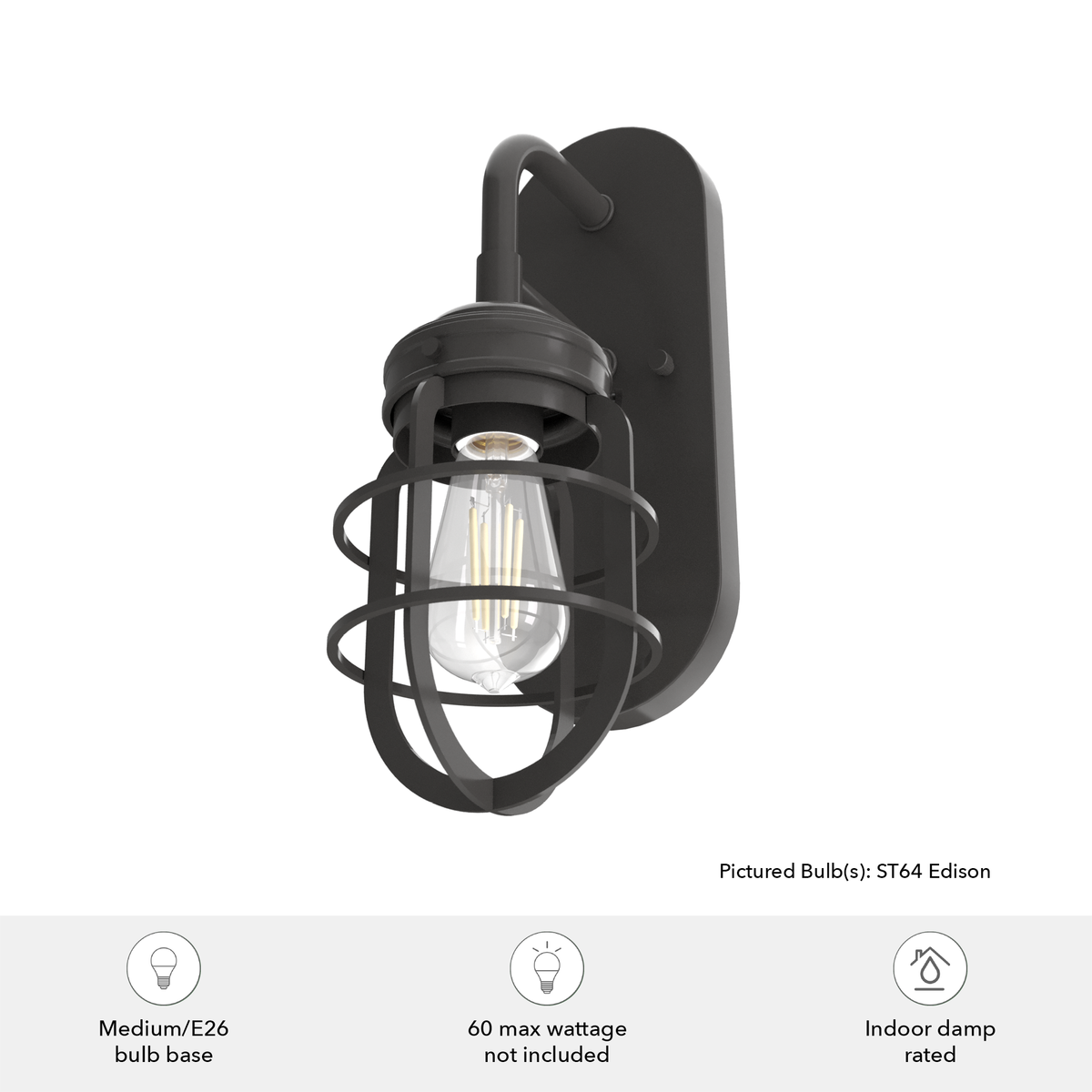 Starklake 14.5-inch 1-light Noble Bronze Wall Sconce with Metal Shade