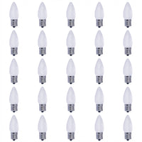 C9 0.6W Non-Dimmable Clear LED Light Bulb with E17 Base, 2700K, 25-Pack, Dry Rated