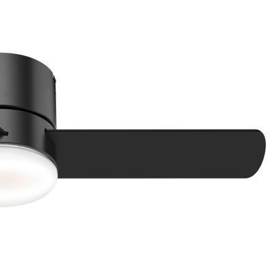 44 inch Minimus Matte Black Low Profile Ceiling Fan with LED Light Kit and Handheld Remote