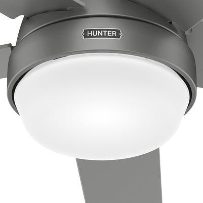 52 inch Aerodyne Wi-Fi Matte Silver Ceiling Fan with LED Light Kit and Handheld Remote