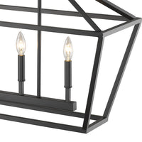 68'' Corona Matte Black 5 Light Linear Chandelier