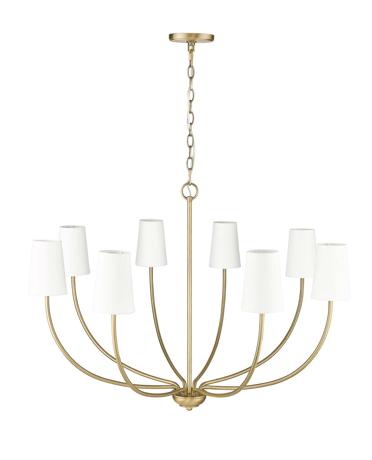 31'' Kandor Vintage Brass 8 Light Chandelier